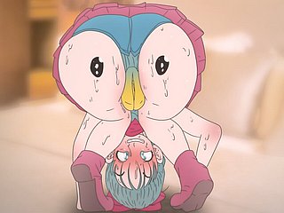 Piplup auf dem Hintern von Bulma! Pokemon und Awfulness Promenade Anime Hentai (Cartoon 2d Sex) Pornos
