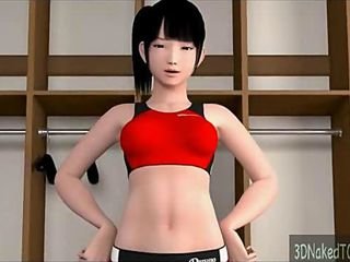 3D-Schönheit mit großen Titten yon rasierter Muschi hart yon ihrer jungen gefickt