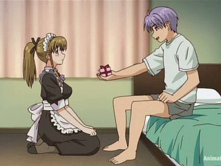 Slutty anime babe gets fucked after taking gone her maid\'s tackle